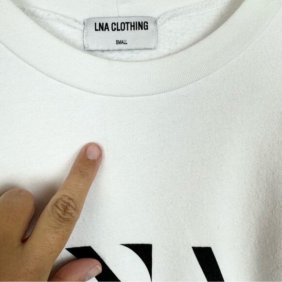 LNA Anniversary Sweatshirt Oversized Fit Size S White - Preppy Minimalist Trendy - Picture 11 of 16